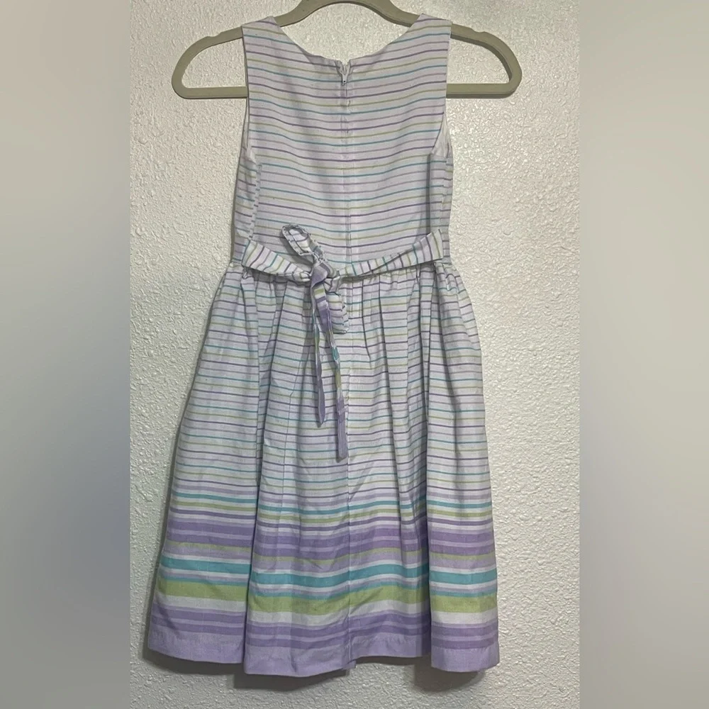 Bonnie Jean Striped Purple and Green girls dress size 14